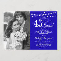 45º Aniversário com Foto - Azul Safira