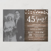 45º Aniversário de Casamento Madeira Rústica