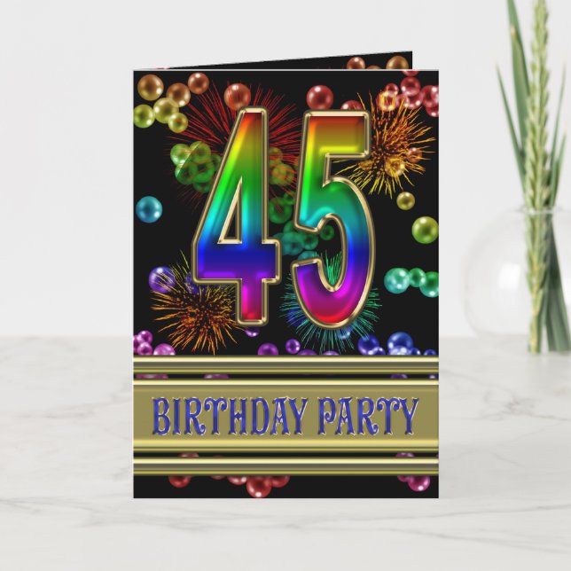 Convite 45th Birthday party Invitation (Frente)