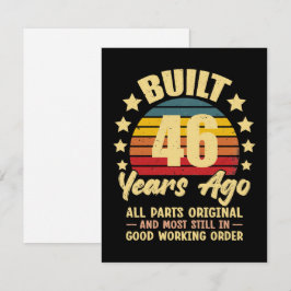 Convite 46 Anos Atrás Todas as Peças Originais Aniversário