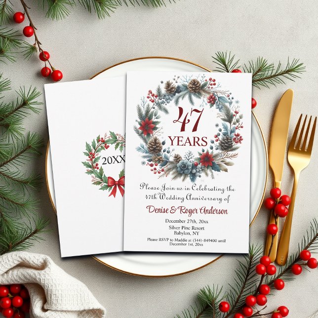 Convite 47.º aniversário de casamento inverno (Criador carregado)