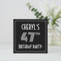 47.a Festa de aniversário: Estilo de Deco de Arte 