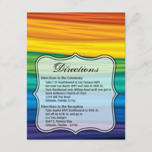 Convite 4.25x5.5 Direction Card lgbtq arco-íris flag lésbi