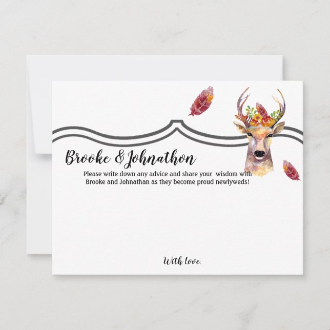 Convite 4.25x5.5 Navegação na cabeça do buck boho da placa (Frente)