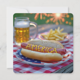 Convite 4 de julho American Hot Dog