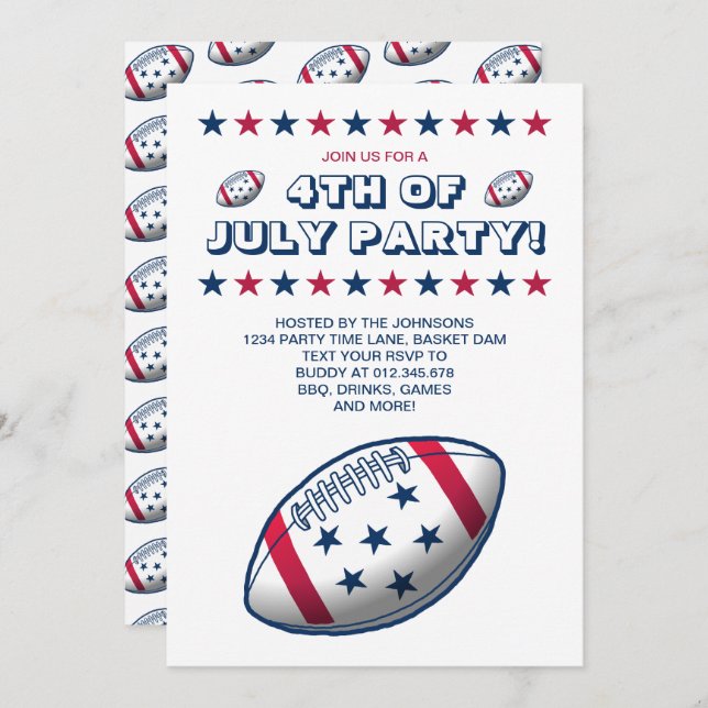 Convite 4 de julho de futebol (Frente/Verso)