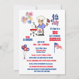 Convite 4 de Julho Dia da Independência Churrasco Fogos de
