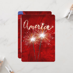 Convite 4 de julho do Partido Sparkler on Red