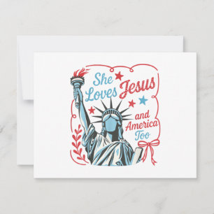 Convite 4 de Julho Ela Ama Jesus e a América Também Cristo