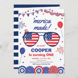 Convite 4 De Julho Estrelas E primeiros aniversarios De St