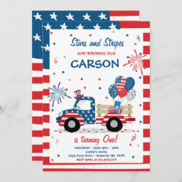 Convite 4 De Julho Estrelas Greve E Diversão De Aniversári