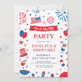 Convite 4 de julho festival churrasco borbecue frame