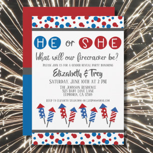 Convite 4 De Julho, Firecracker Baby Gênero Revelação