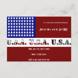 Convite 4 de julho Modern USA Flag Graphic