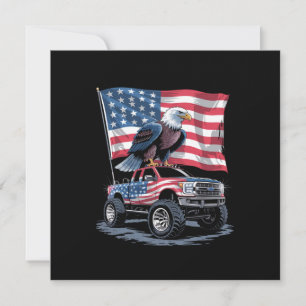 Convite 4 de Julho Patriótico Bandeira Americana Águia EUA