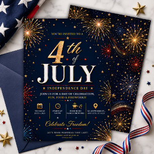 Convite 4 de Julho Patriótico Dia da Independência