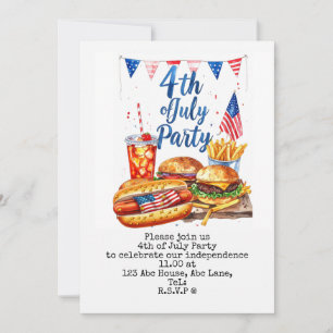 Convite 4 de Julho Salve a Data Festa do Dia da Independên