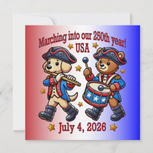 Convite 4 de julho Semiquincentenário do 250º aniversário 