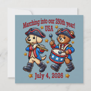 Convite 4 de julho Semiquincentenário do 250º aniversário 