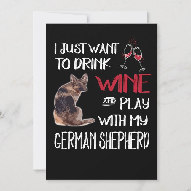 Convite 4 Eu Só Quero Beber Vinho E Brincar Com Meu Alemão (Frente)
