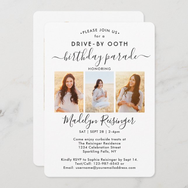 Convite 4 Foto por Festa de aniversário de Distância Socia (Frente/Verso)