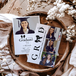 Convite 4 Fotografias Festa de formatura Preta