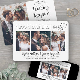 Convite 4 Fotos Recepção de Casamento Felizes para Sempre