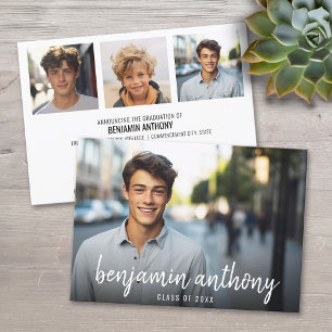 Convite 4 Nome da Colagem de Fotos em Script - Graduação