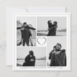 Convite 4 Nome e Data do Aniversário da Colagem de Fotos