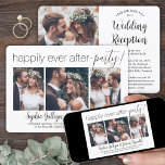 Convite 4 Recepção de casamento de Fotografias Feliz Nunca<br><div class="desc">Convide a família e os amigos para uma comemoração de casamento simplesmente elegante, só de recepção, com os convites da na moda moderna Colagem de Fotos "Feliz Nunca Depois da Festa". Toda a redação é simples de personalizar para uma cerimônia de renovação de votos, casamento sequel, aniversário de 1rua, elogio...</div>