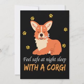 Convite 4 Sinta-se Seguro à Noite Durma Com Um Corgi