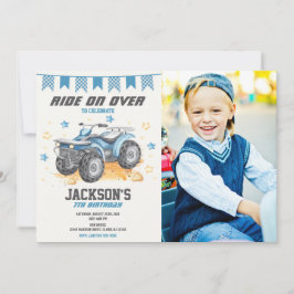Convite 4 Wheeler Birthday Photo Invitation / Quad Bike