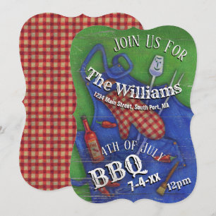 Convite 4o do piquenique vermelho da família do guingão 