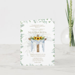 Convite 4PG Elegante Invitación De Boda Católica Bilingüe