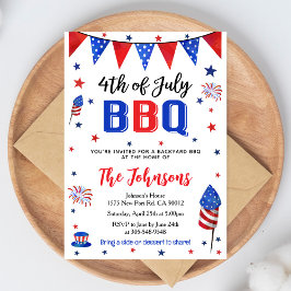 Convite 4th of July Backyard BBQ Invitation