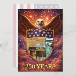 Convite 4th of July Great American Eagle Shield 250th