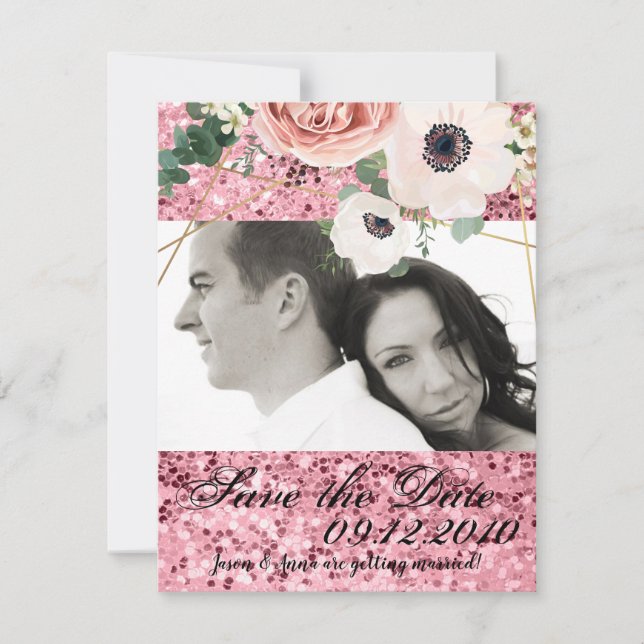 Convite 4x5 Salve o Rosa de jardim geométrico da placa de  (Frente)