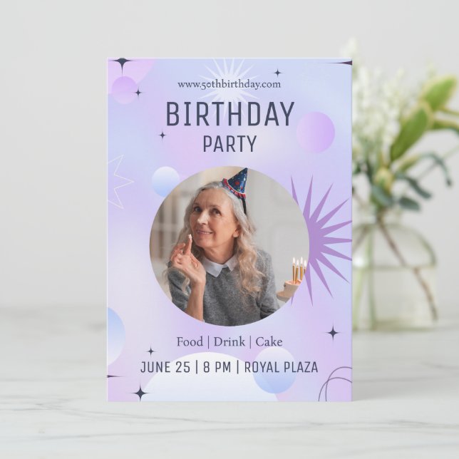 Convite 50ª Celebração de Aniversário, Foto 50º Aniversári (Em pé/Frente)