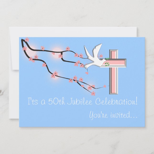 Convite 50ª Celebração do Jubileu - freiras - Azul (Frente)