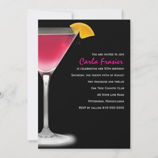 Convite 50ª Festa de aniversário (Frente)