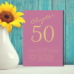 Convite 50ª Festa de aniversário Dourada rosa<br><div class="desc">Celebre o grande 5-0 de seu amado com um 50º convite de aniversário personalizado. Nosso roteiro cor-de-rosa e dourado convida a apresentar um visual sofisticado, mas glamouroso, perfeito para a ocasião. Personalize o texto para ajustado da sua ocasião, e você estará pronto para enviar esses belos convites de festas em...</div>
