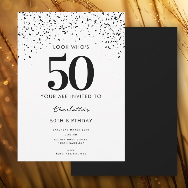 Convite 50ª Festa de aniversário Olha quem é 50 moderno (50th Birthday Party Look Who's 40 Modern Invitation)