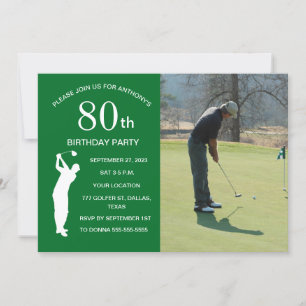 Convite 50ª Foto de Golfe Verde Par Golfe na Festa de aniv