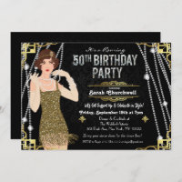 50º aniversário 1920 Gatsby Flapper Girl Aniversár