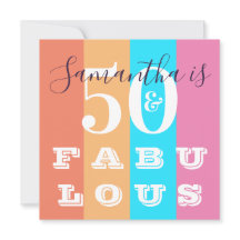50º aniversário 50 Fabuloso Partido Moderno Stripe