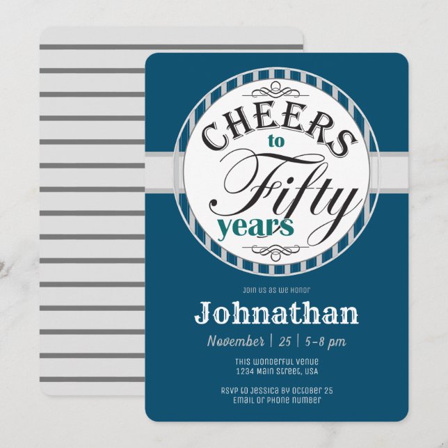 Convite 50º Aniversário Alegra a Cinquenta Anos (Frente/Verso)