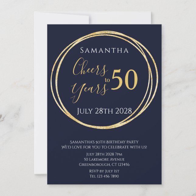 Convite 50º Aniversário Anima 50 Anos de Festa Dourada Mar (Frente)