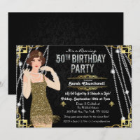 50º Aniversário Anos 20 Gatsby Garota Flapper Aniv