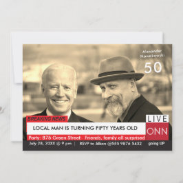 Convite 50º Aniversário Biden Mens Notícias Engraçadas Con