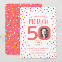 50º aniversário com foto personalizada de confetes